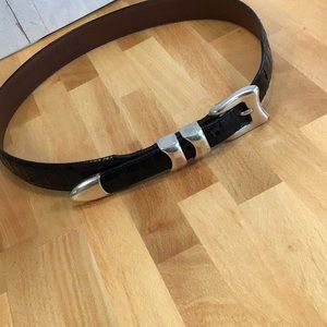 Brighton 34” black leather and silver belt.